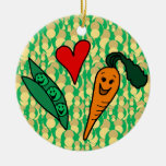 Carottes d'amour de pois, conception verte et oran ornements de noël