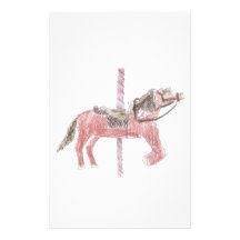 Carousel Horse Design Personalized Stationery