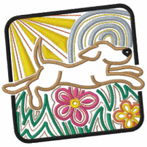 Carré coloré de chien de Mola Polo Brodé