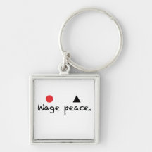 Carré Keychain de prime de paix de salaire Porte-clés