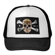 Carré maçonnique de crâne et de boussole d'os casquette de camionneur