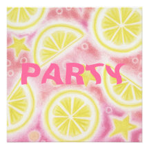 Carré rose d'invitation de partie de "citrons" de 