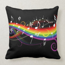 Carreau carré de notes blanches de musique d'arc-e coussin