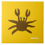 Carreau de céramique d'art : Crabe cornouaillais d carreaux