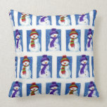 Carreau de fête de motif de bonhomme de neige oreiller
