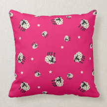Carreau rose 20" de moutons x 20" oreiller