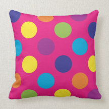 Carreau rose 20" de point de polka x 20" oreiller