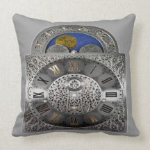 Carreaux vintages élégants d'horloge de grand-père oreillers