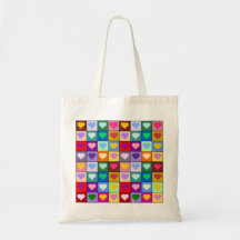 Carrés colorés de coeur sacs