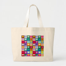 Carrés multicolores de coeur sacs