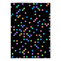 Carrés multicolores sur le noir cartes