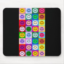 Carrés souriants multicolores tapis de souris