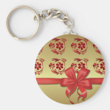 carry key hummingbird gold and red porte-clef