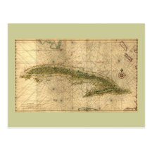 Carte 1639 historique du Cuba par Joan Vinckeboons Carte Postale