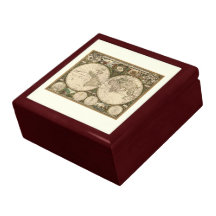 Carte 1660 du monde d'antiquité par Frederick de W Boîte À Babioles