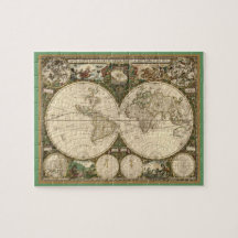 Carte 1660 du monde d'antiquité par Frederick de W Puzzles Avec Photo