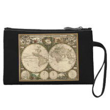 Carte 1660 du monde d'antiquité par Frederick de W Anse