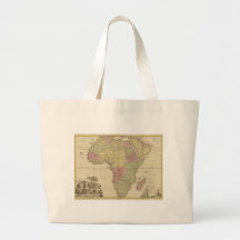 Carte 1725 de l'Afrique de cru Sac En Toile