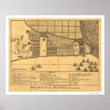 Carte 1762 d'attaque de Manille Philippines Affiche