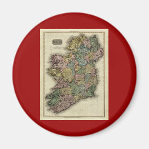 Carte 1813 de l'Irlande par John Pinkerton Aimants Pour Réfrigérateur