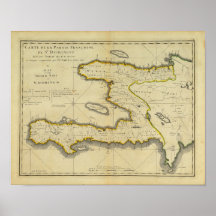 Carte 1814 du Haïti par Mathew Carey Affiches