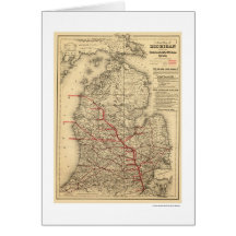 Carte 1886 de train de chemin de fer du Michigan