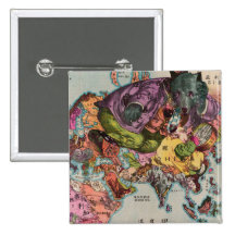 Carte 1900 de vision mondiale badge avec épingle