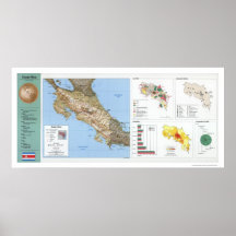 Carte 1991 du Costa Rica Posters