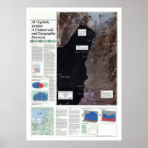 Carte 1993 d'Al Aqabah Jordanie Posters