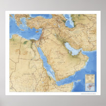 Carte 1993 de Moyen-Orient Affiche