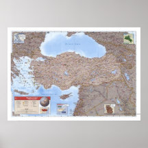 Carte 2002 de la Turquie et du Moyen-Orient Affiches