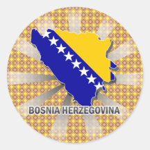 Carte 2,0 de drapeau de la Bosnie-Herzégovine Adhésifs