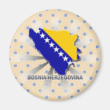 Carte 2,0 de drapeau de la Bosnie-Herzégovine Magnets Pour Réfrigérateur