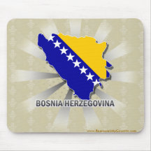 Carte 2,0 de drapeau de la Bosnie-Herzégovine Tapis De Souris