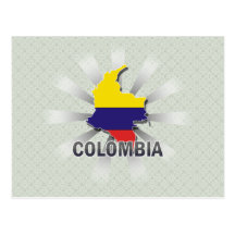 Carte 2,0 de drapeau de la Colombie Cartes Postales