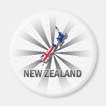 Carte 2,0 de drapeau de la Nouvelle Zélande Aimants