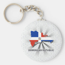 Carte 2,0 de drapeau de la République Dominicaine Porte-clés