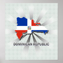 Carte 2,0 de drapeau de la République Dominicaine Poster