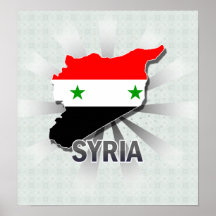 Carte 2,0 de drapeau de la Syrie Posters