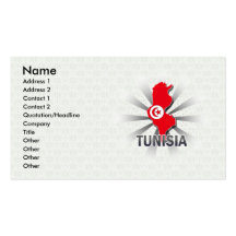 Carte 2,0 de drapeau de la Tunisie Modèles De Cartes De Visite