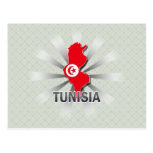 Carte 2,0 de drapeau de la Tunisie Cartes Postales