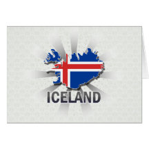 Carte 2,0 de drapeau de l'Islande