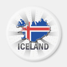 Carte 2,0 de drapeau de l'Islande Magnets Pour Réfrigérateur