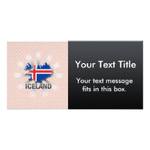Carte 2,0 de drapeau de l'Islande Photocarte
