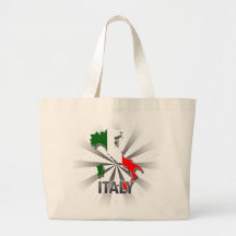 Carte 2,0 de drapeau de l'Italie Sacs En Toile
