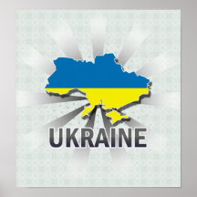 Carte 2,0 de drapeau de l'Ukraine Posters