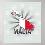 Carte 2,0 de drapeau de Malte Posters