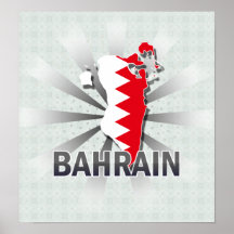 Carte 2,0 de drapeau du Bahrain Poster