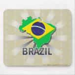 Carte 2,0 de drapeau du Brésil Tapis De Souris