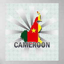 Carte 2,0 de drapeau du Cameroun Affiches